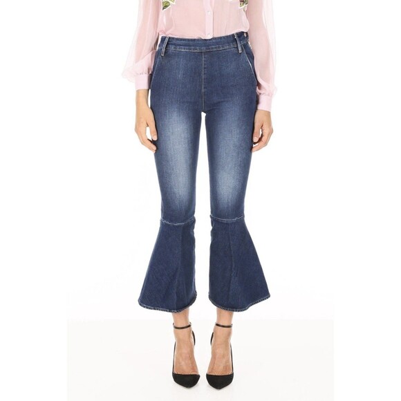 Frame Flounce Jeans Side Zip High Rise  FSZ415 Delavan Blue SZ 28 - Picture 1 of 11